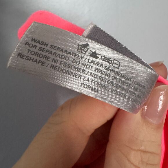 Victoria's Secret slight push-up demi bra in neon pink with purple lace trim - Picture 8 of 10